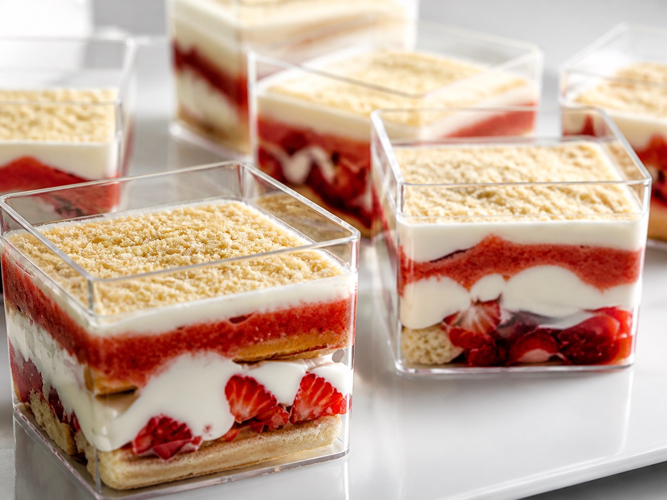Small cakes in boxes — Medovik, Kyiv cake, Pavlova and more