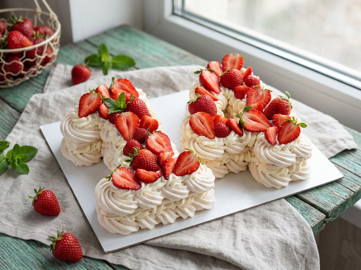 Pavlova number birthday cake